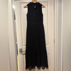 Banana Republic Black Button-Down Maxi Dress Size 0